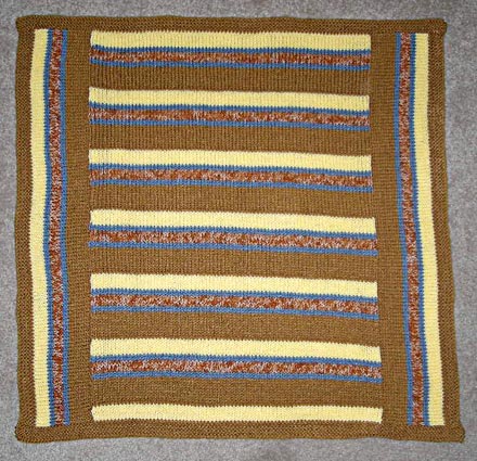 Two Way Striped Baby Blanket Knitting Pattern