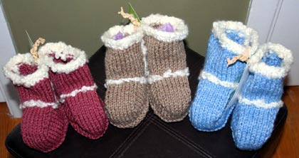 Baby Booties - Ugg Boots Knitting Pattern