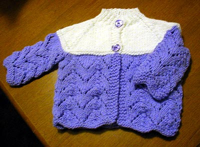 Ripple Eyelet Baby Sweater Knitting Pattern
