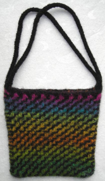 Diagonal Ripple Felted Purse Knitting Pattern