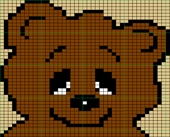 Teddy Bear Face Knitting Chart