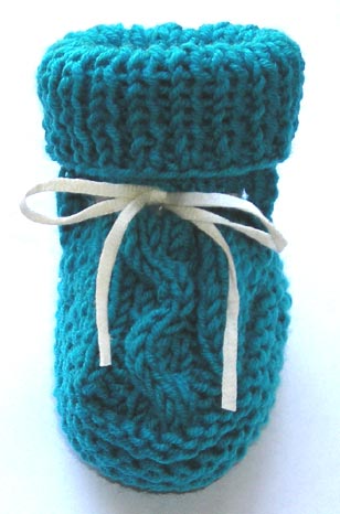 Knit Baby Booties Cable Pattern