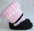 Mary Jane Baby Booties Knitting Pattern