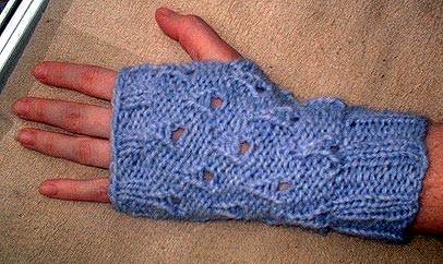Lace Fingerless Mitts Knitting Pattern