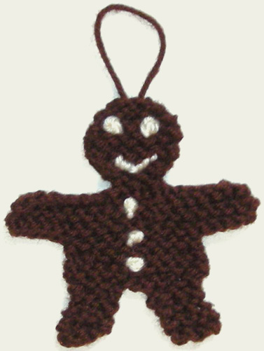 Gingerbread Man Christmas Ornament Or Pin Knitting Pattern