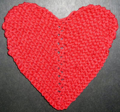 Heart Shaped Cloth Knitting Pattern