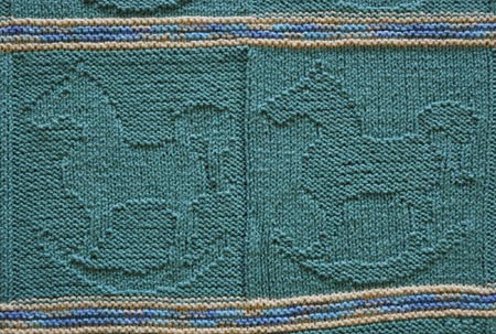 Rocking Horse Baby Blanket Knitting Pattern
