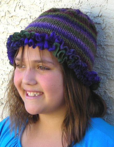 Ruffle Hat For Kids Knitting Pattern