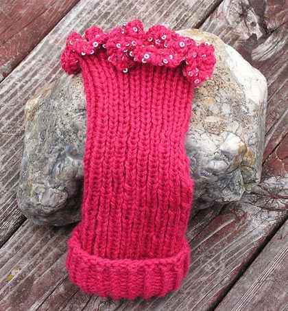 Ruffled Fingerless Mitts Knitting Pattern