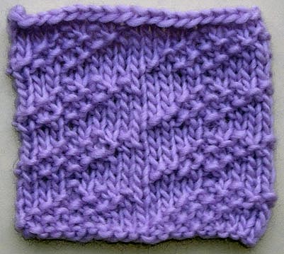 Moss Stitch Parallelograms Knitting Stitch Pattern