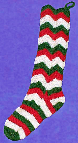 Ripple Christmas Stocking Knitting Pattern