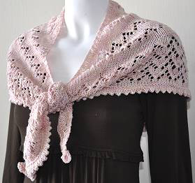 Lace Shawl With Picot Hem Knitting Pattern