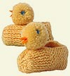 Easter Chick Slipper Booties Knitting Pattern