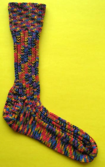 K2 P2 Rib Socks Knitting Pattern